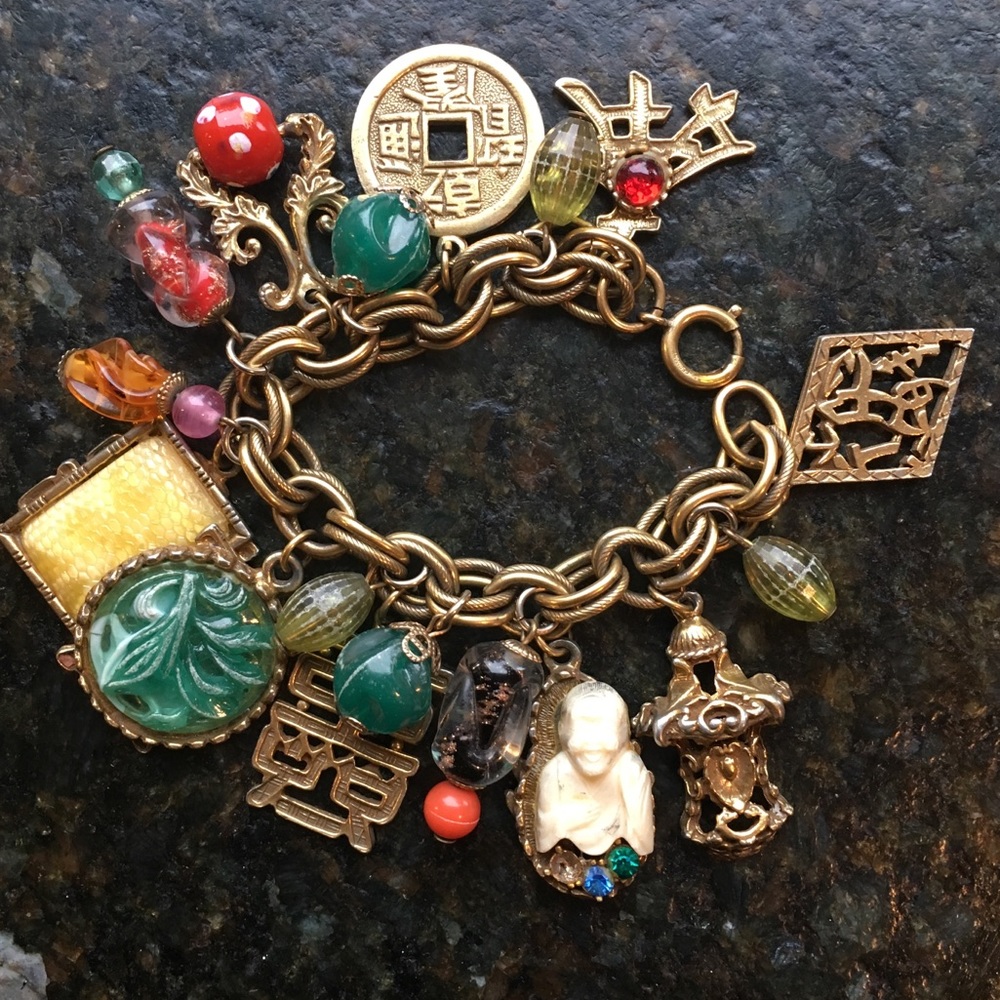 Vintage Asian Charm Bracelet
